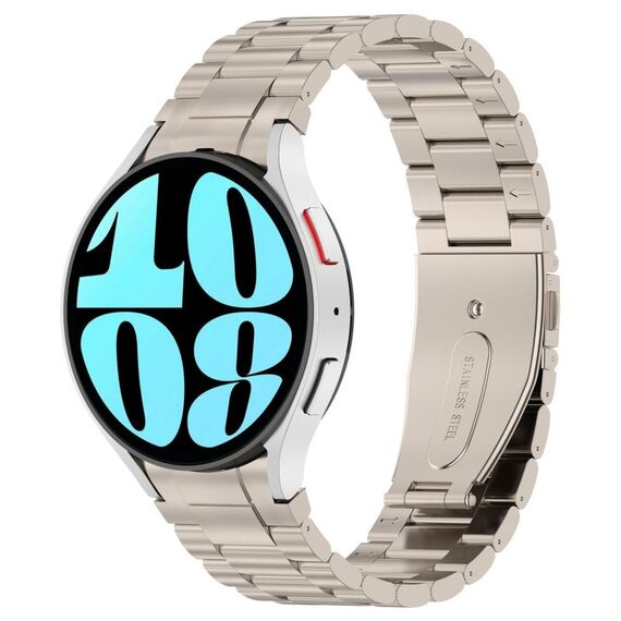 Per Samsung Galaxy Watch6/6 Classic/5/5 Pro Cinturino in metallo a tre perline stile pulsante (colore titanio)