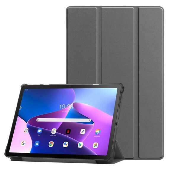 Per Lenovo Qitian K10 Pro 5G Custodia smart tablet in pelle 3 pieghevoli (grigio)