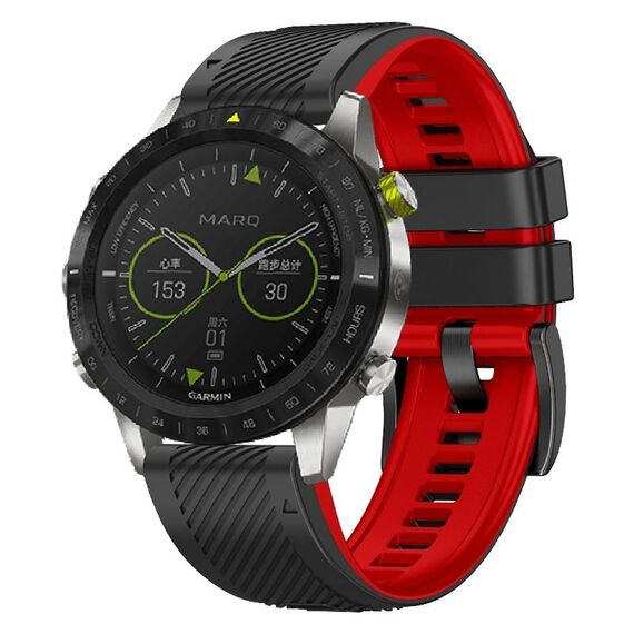 Per cinturino in silicone a sgancio rapido bicolore Garmin Fenix 7 Twill (nero rosso)