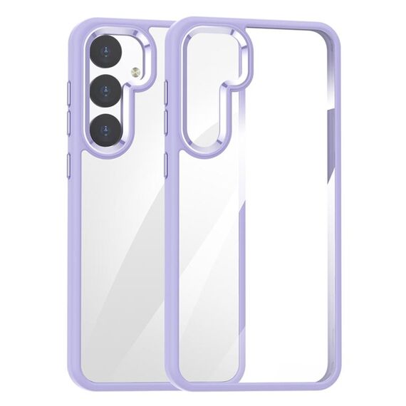Per Samsung Galaxy S24 5G Custodia per PC altamente trasparente anti-impronte (viola)