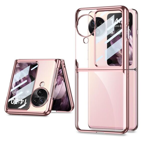 Per OPPO Find N3 Flip GKK Custodia per telefono galvanica integrata a copertura totale (rosa)