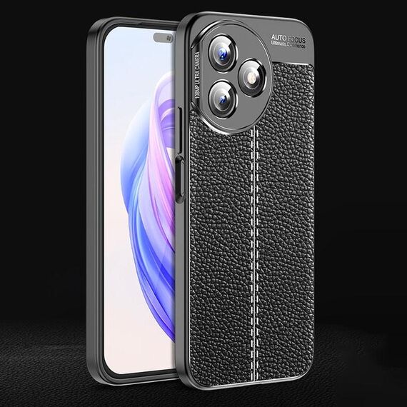 Custodia per telefono in TPU antiurto con texture Litchi per Honor X50i+ (nera)
