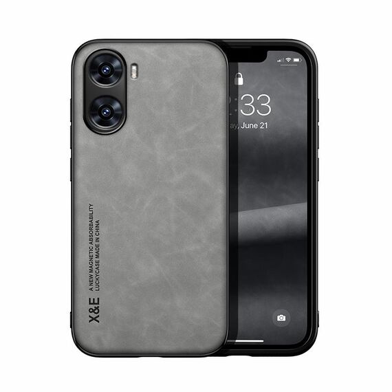 Custodia per telefono posteriore in pelle magnetica Skin Feel per vivo V29e (grigio chiaro)