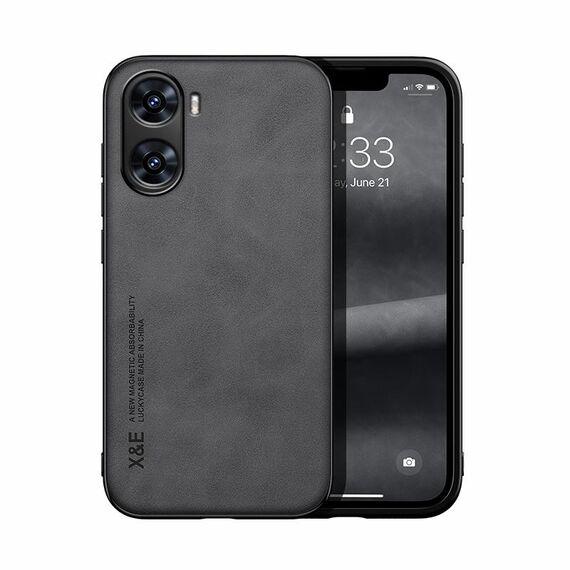 Custodia per telefono posteriore in pelle magnetica Skin Feel per vivo V29e (grigio scuro)