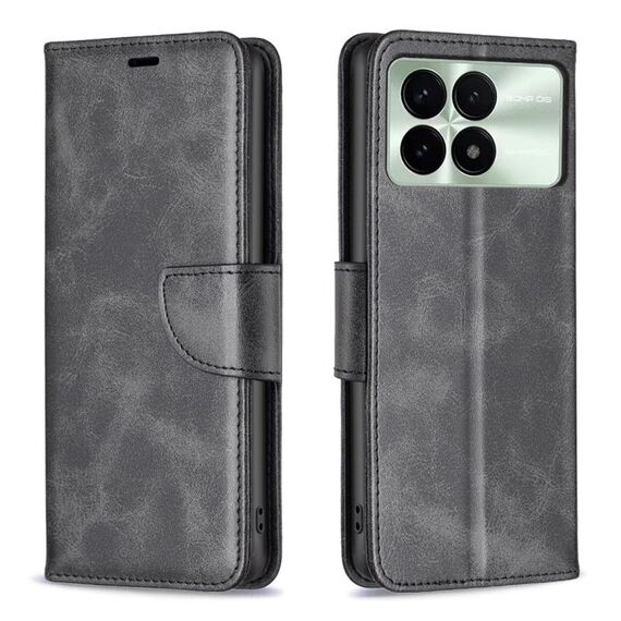 Per Xiaomi Redmi K70 / K70 Pro Custodia in pelle di agnello con texture in puro colore (Nero)