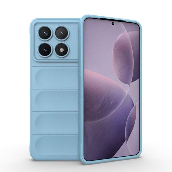 Per Xiaomi Redmi K70 / K70 Pro 5G Magic Shield TPU + custodia per telefono in flanella (azzurro)