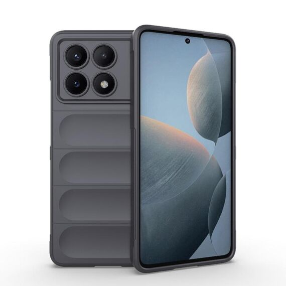 Per Xiaomi Redmi K70E 5G Magic Shield TPU + custodia per telefono in flanella (grigio scuro)