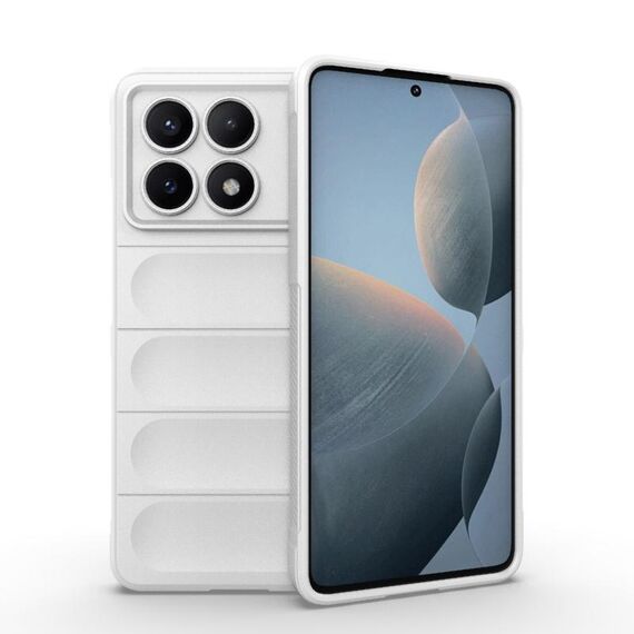 Per Xiaomi Redmi K70E 5G Magic Shield TPU + custodia per telefono in flanella (bianca)