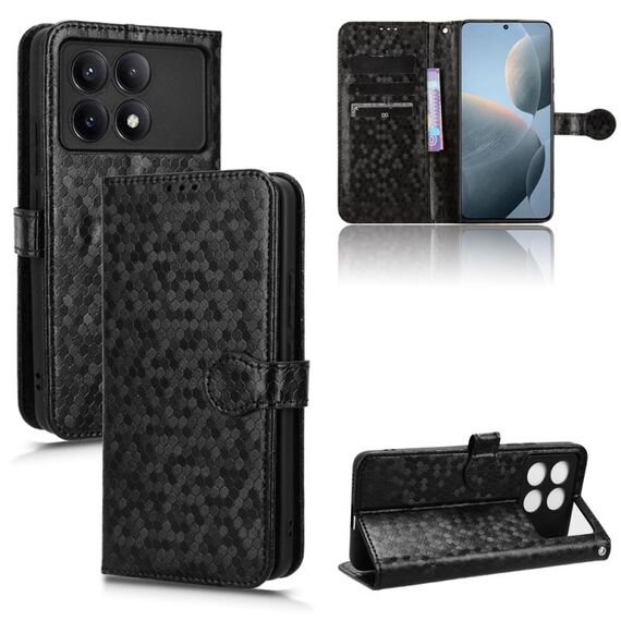 Per Xiaomi Redmi K70 5G / K70 Pro 5G Custodia in pelle con texture a nido d'ape (nera)