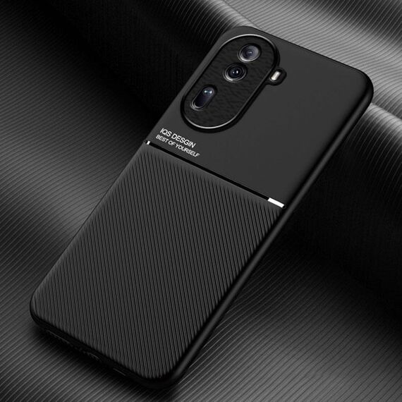 Per OPPO Reno11 5G Cina Classic Tilt Strip Grano Magnetico Antiurto PC + Custodia per telefono TPU (Nero)