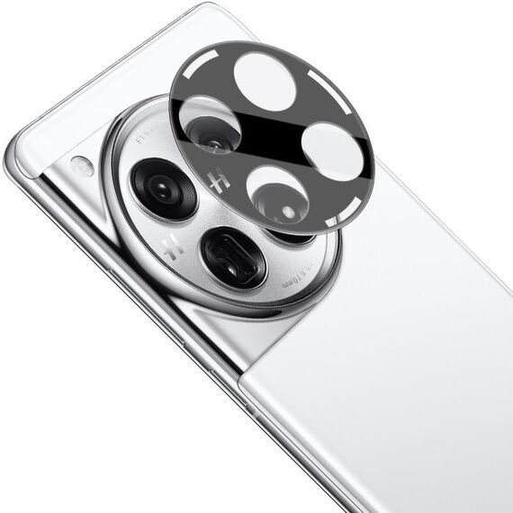 Per OnePlus 12 5G IMAK Pellicola in vetro per obiettivo fotocamera posteriore versione nera