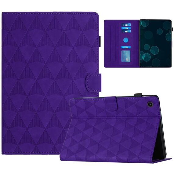 Custodia per tablet in pelle goffrata con texture diamante per Samsung Galaxy Tab A9 (viola)