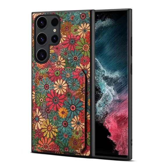 Custodia per telefono con doppio slot per scheda Samsung Galaxy S22 Ultra 5G (verde primavera)