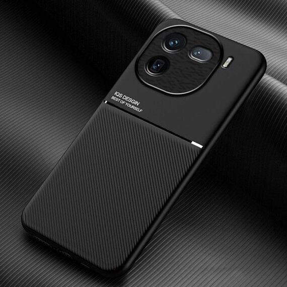 Per vivo iQOO 12 Classic Tilt Strip Grain Magnetico Antiurto PC + Custodia per telefono in TPU (Nero)