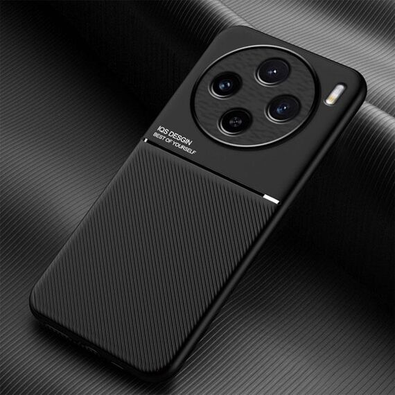 Per vivo X100 Classic Tilt Strip Grain Magnetico Antiurto PC + Custodia per telefono in TPU (Nero)