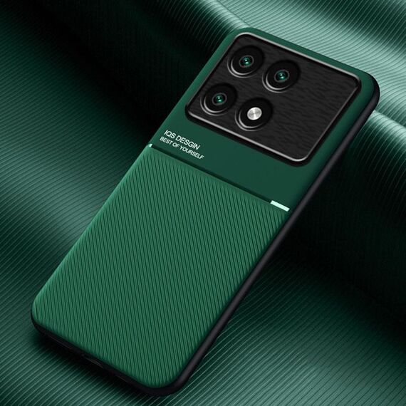 Per Xiaomi Redmi K70E Classic Tilt Strip Grain Magnetico Antiurto Custodia per PC + TPU(Verde)