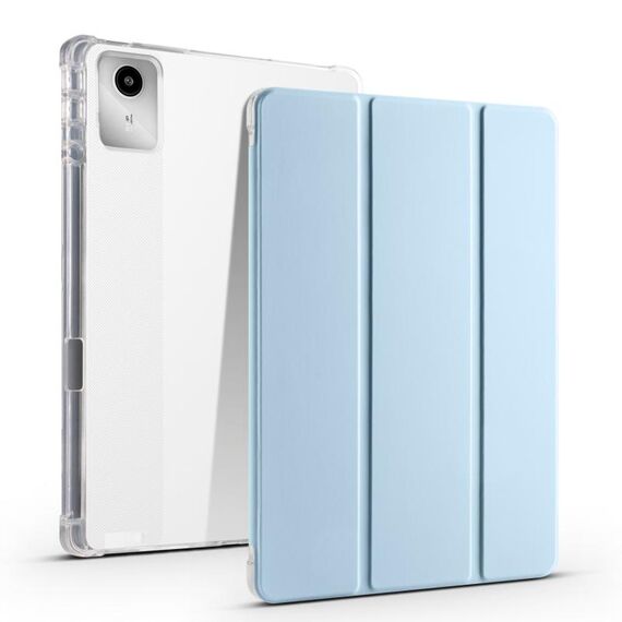 Per Lenovo Tab M11 / Xiaoxin Pad 11 2024 Custodia tablet in pelle TPU trasparente a 3 pieghe con slot per penna (blu ghiaccio)