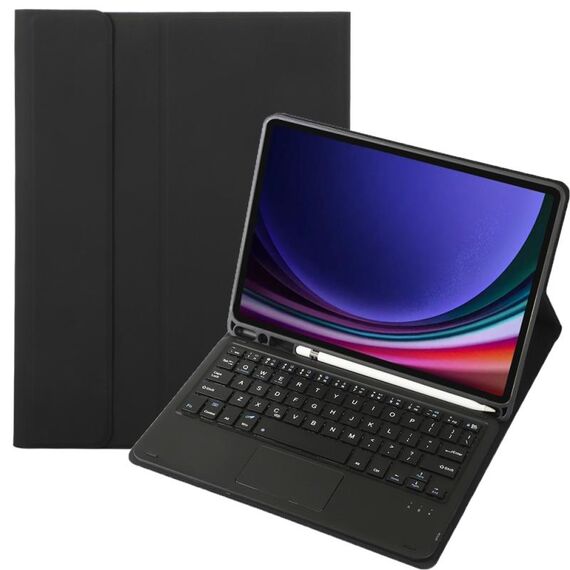 Custodia per tablet in pelle con tastiera Bluetooth touch TPU per Samsung Galaxy Tab S9 FE A710B-A con portapenne (nero)