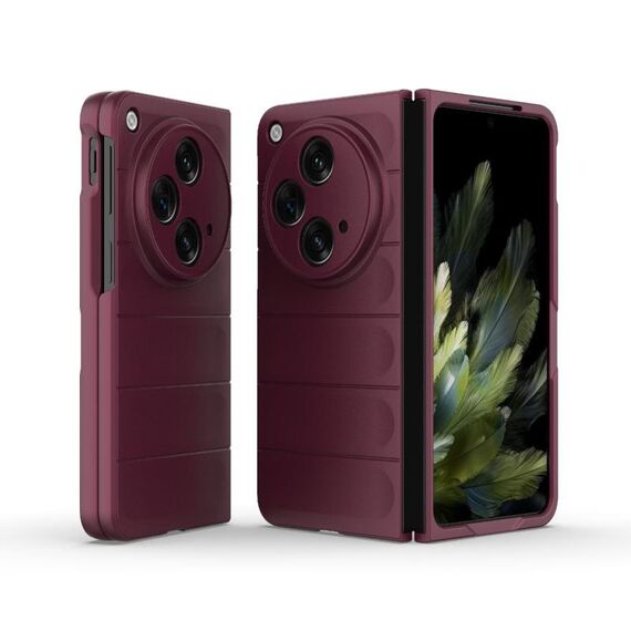 Per OPPO Find N3 Magic Shield Fold Custodia antiurto per PC (vino rosso)