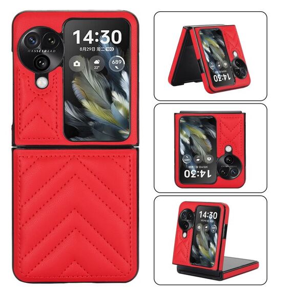 Per OPPO Find N3 Flip Custodia pieghevole a forma di V (rossa)