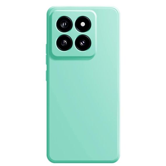 Custodia per telefono in silicone liquido imitazione Xiaomi 14 Pro (ciano chiaro)