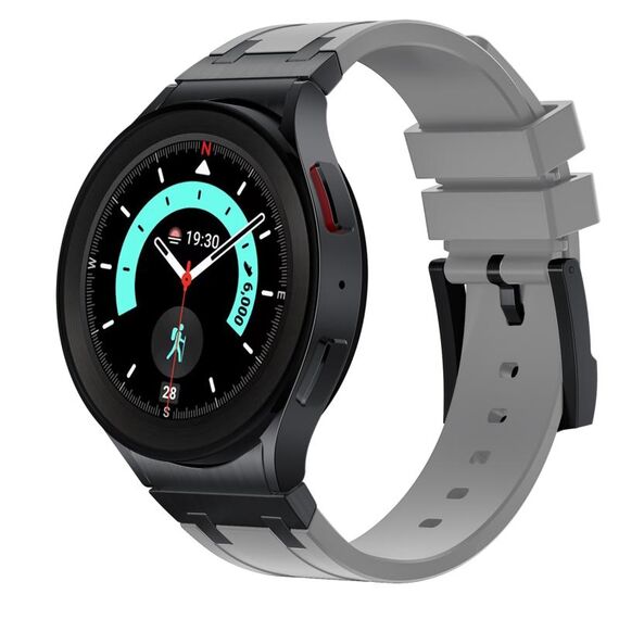 Per Samsung Galaxy Watch 4/5/6 cinturino in silicone liquido serie AP (nero grigio)