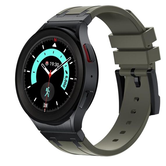 Per Samsung Galaxy Watch 4/5/6 cinturino in silicone liquido serie AP (nero verde)