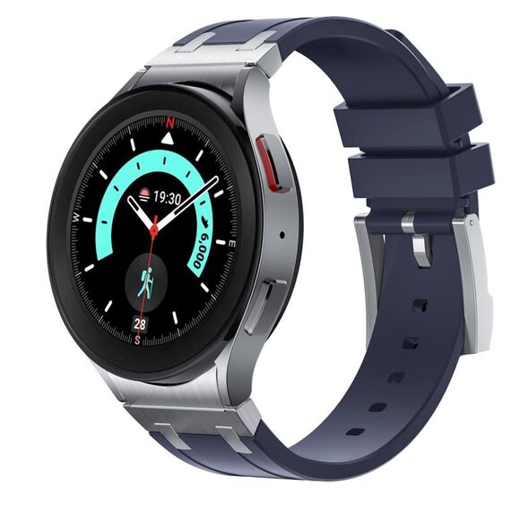Per Samsung Galaxy Watch 4/5/6 cinturino in silicone liquido serie AP (blu argento)