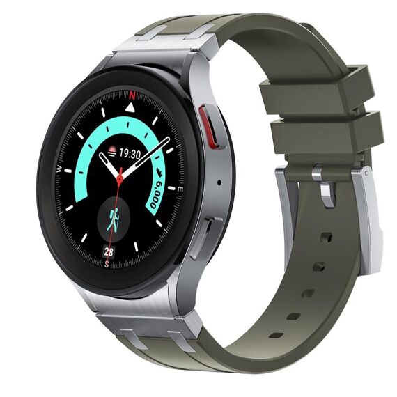 Per Samsung Galaxy Watch 4/5/6 cinturino in silicone liquido serie AP (verde argento)