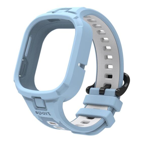 Per Honor Watch 4 cinturino in TPU integrato a due colori (azzurro bianco)