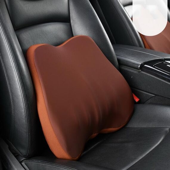 Cuscino cervicale per seggiolino auto, cuscino in memory foam per auto, poggiatesta per auto, stile: cuscino lombare caffè