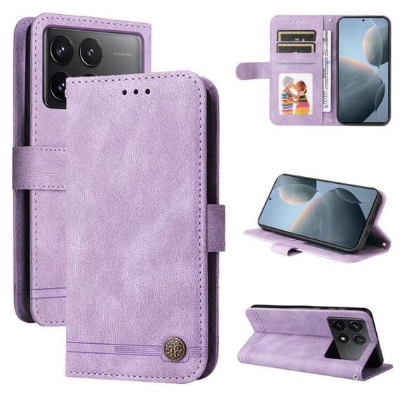 Per Xiaomi Redmi K70 / K70 Pro Skin Feel Life Tree Custodia in pelle con bottoni in metallo (viola)