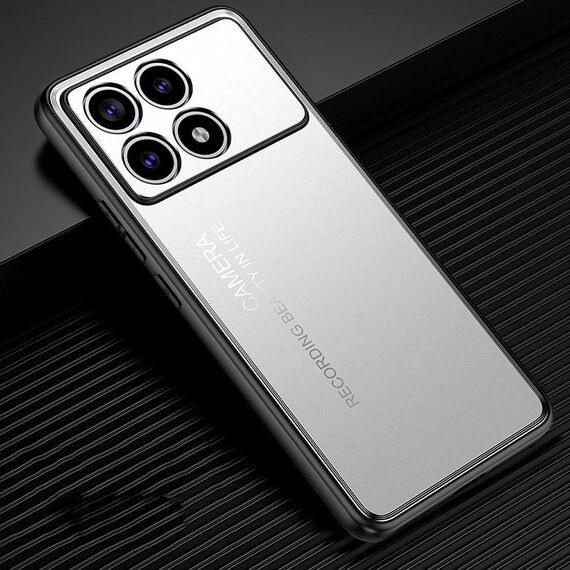 Per la custodia del telefono in metallo smerigliato Xiaomi Redmi K70 Pro (argento)