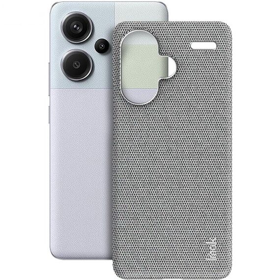 Per Xiaomi Redmi Note 13 Pro+ 5G serie imak Ruiyi Texture in tessuto PU + custodia per PC (grigio chiaro)
