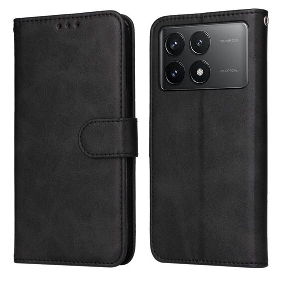 Per Xiaomi Redmi K70E Custodia per cellulare in pelle con texture classica in vitello (nera)
