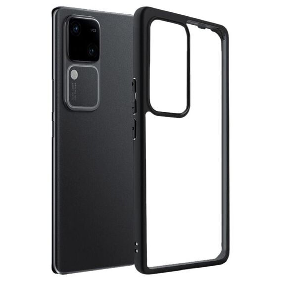 Per vivo S18 / S18 Pro TPU satinato + custodia per telefono PC trasparente (nera)