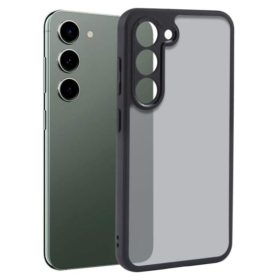 Per Samsung Galaxy S23 5G Custodia in TPU nero opaco a pori fini + custodia per PC