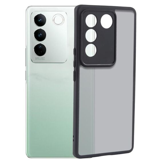 Per vivo S16 / S16 Pro / V27 /V27 Pro TPU nero opaco a pori fini + custodia per telefono PC