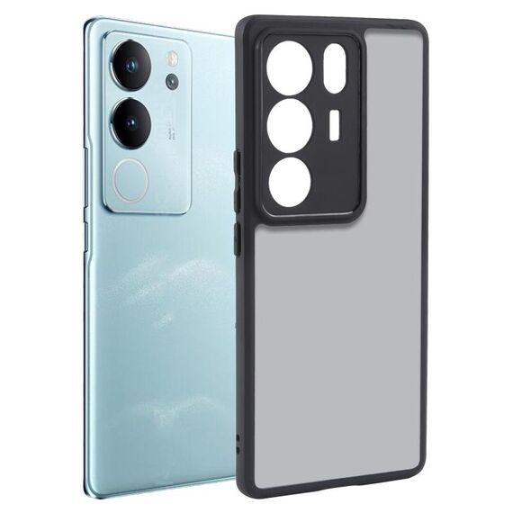 Per vivo S17 / S17 Pro custodia per telefono in TPU nero opaco a pori fini + PC