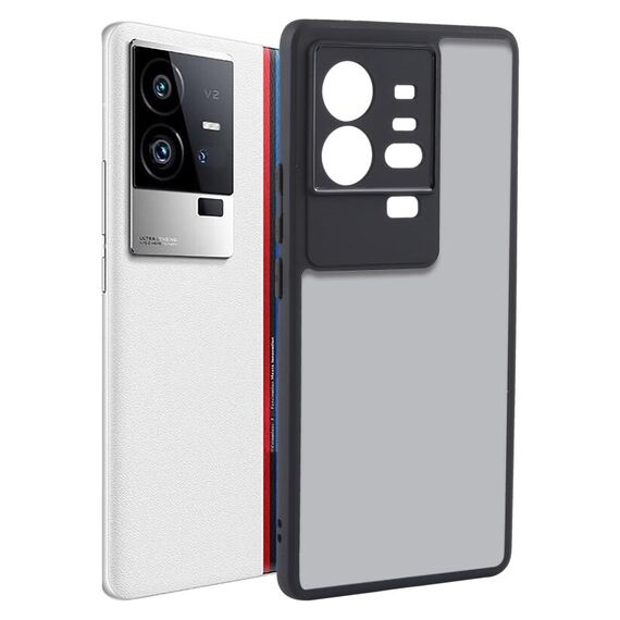 Per vivo iQOO 11 Pro Custodia per telefono in TPU nero opaco a pori fini + PC