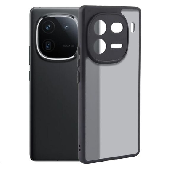 Per vivo iQOO 12 Pro Custodia per telefono in TPU nero opaco a pori fini + PC