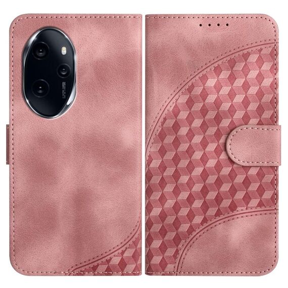 Per Honor 100 Pro YX0060 Custodia in pelle per telefono con testa di elefante in rilievo con cordino (rosa)