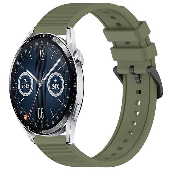 Per Huawei Watch GT3 46mm 22mm Cinturino in silicone strutturato in tinta unita (verde)