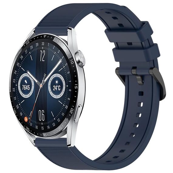 Per Huawei Watch GT3 46mm 22mm cinturino in silicone strutturato in tinta unita (blu notte)