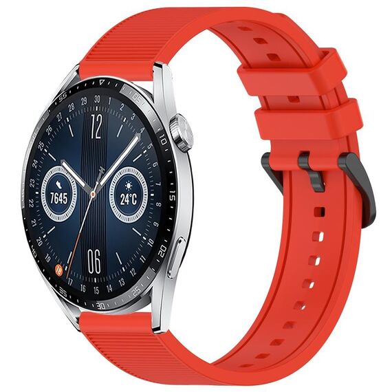 Per Huawei Watch GT3 46mm 22mm cinturino in silicone strutturato in tinta unita (rosso)