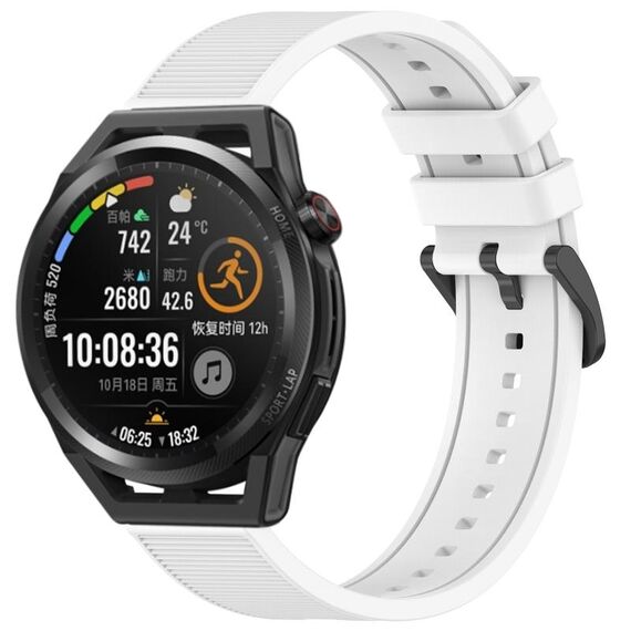 Per Huawei Watch GT Runner cinturino in silicone strutturato in tinta unita da 22 mm (bianco)