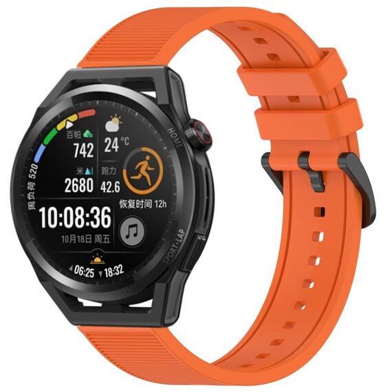 Per Huawei Watch GT Runner cinturino in silicone strutturato in tinta unita da 22 mm (arancione)