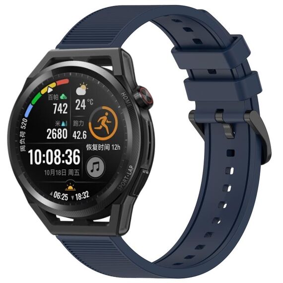 Per Huawei Watch GT Runner cinturino in silicone strutturato in tinta unita da 22 mm (blu notte)