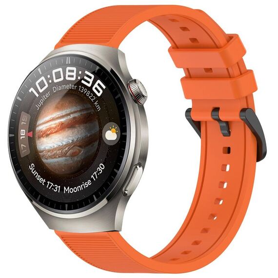 Per Huawei Watch 4 Cinturino in silicone strutturato in tinta unita da 22 mm (arancione)