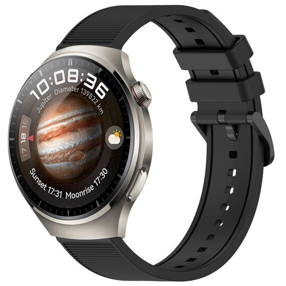 Per Huawei Watch 4 Pro cinturino in silicone strutturato in tinta unita da 22 mm (nero)